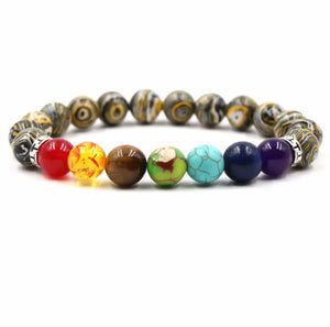 Argent Craft Tiger Eye 7 Chakra Healing Inner-peace Bracelet