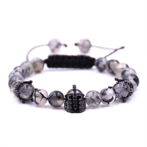 Argent Craft Chrystal Quartz With Crowns & Black Knight Helmet Bracelet