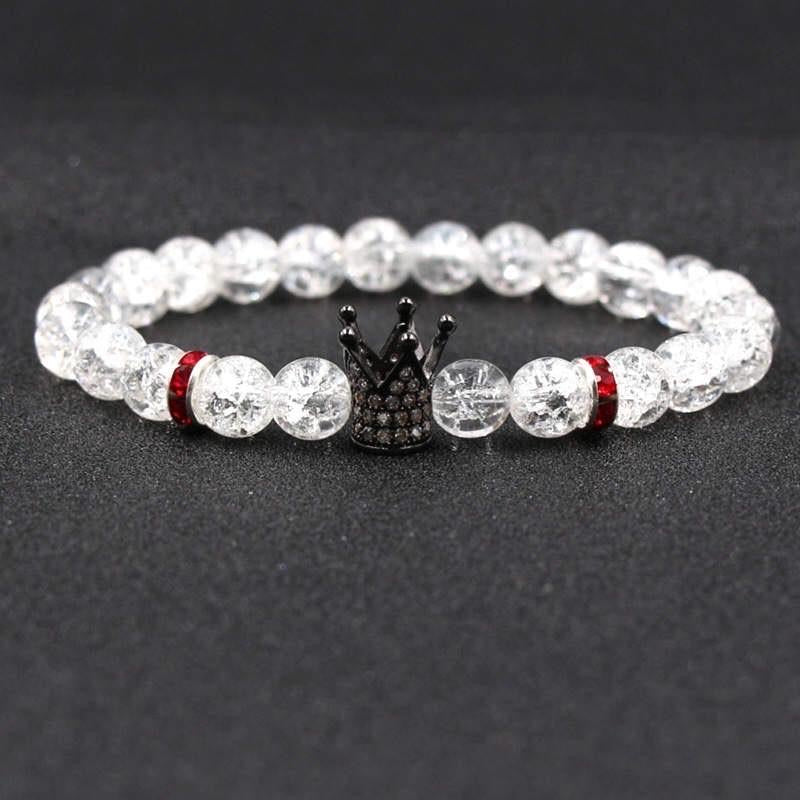 Argent Craft Natural Crackle Quartz With Black Crown & Ruby’s