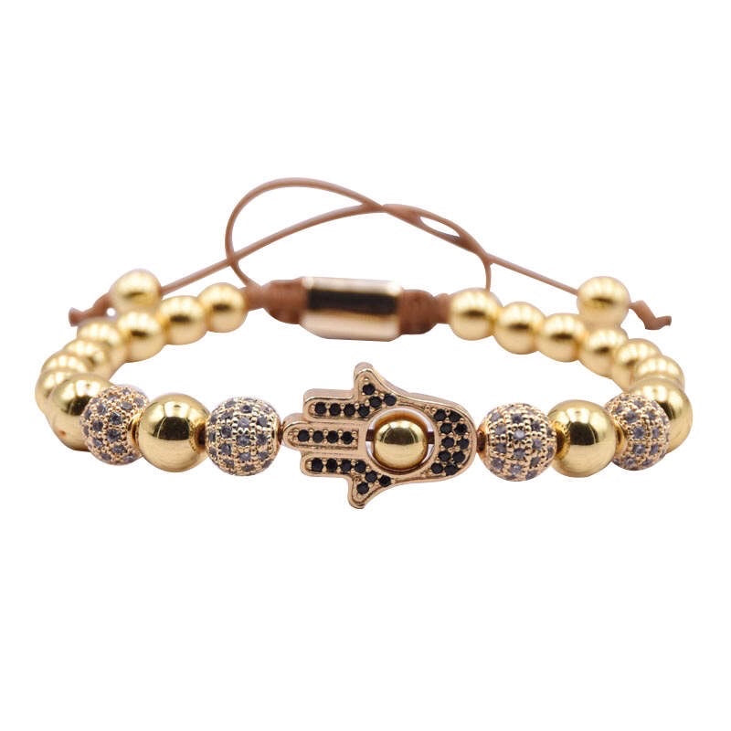 Argent Craft Gold Stone & Hamsa Hand Bracelet