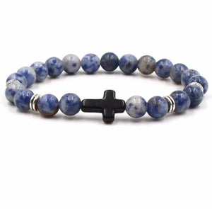 Argent Craft Sodalite With Cross Bracelet (Black)