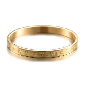 Argent Craft Roman Numeral Vintage Bangle (Gold)