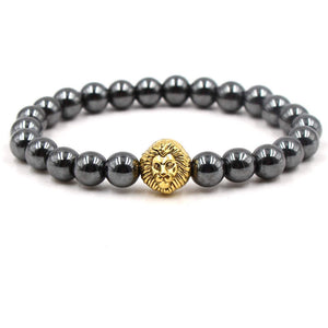 Argent Craft Hematite and Lion Bracelet (gold)